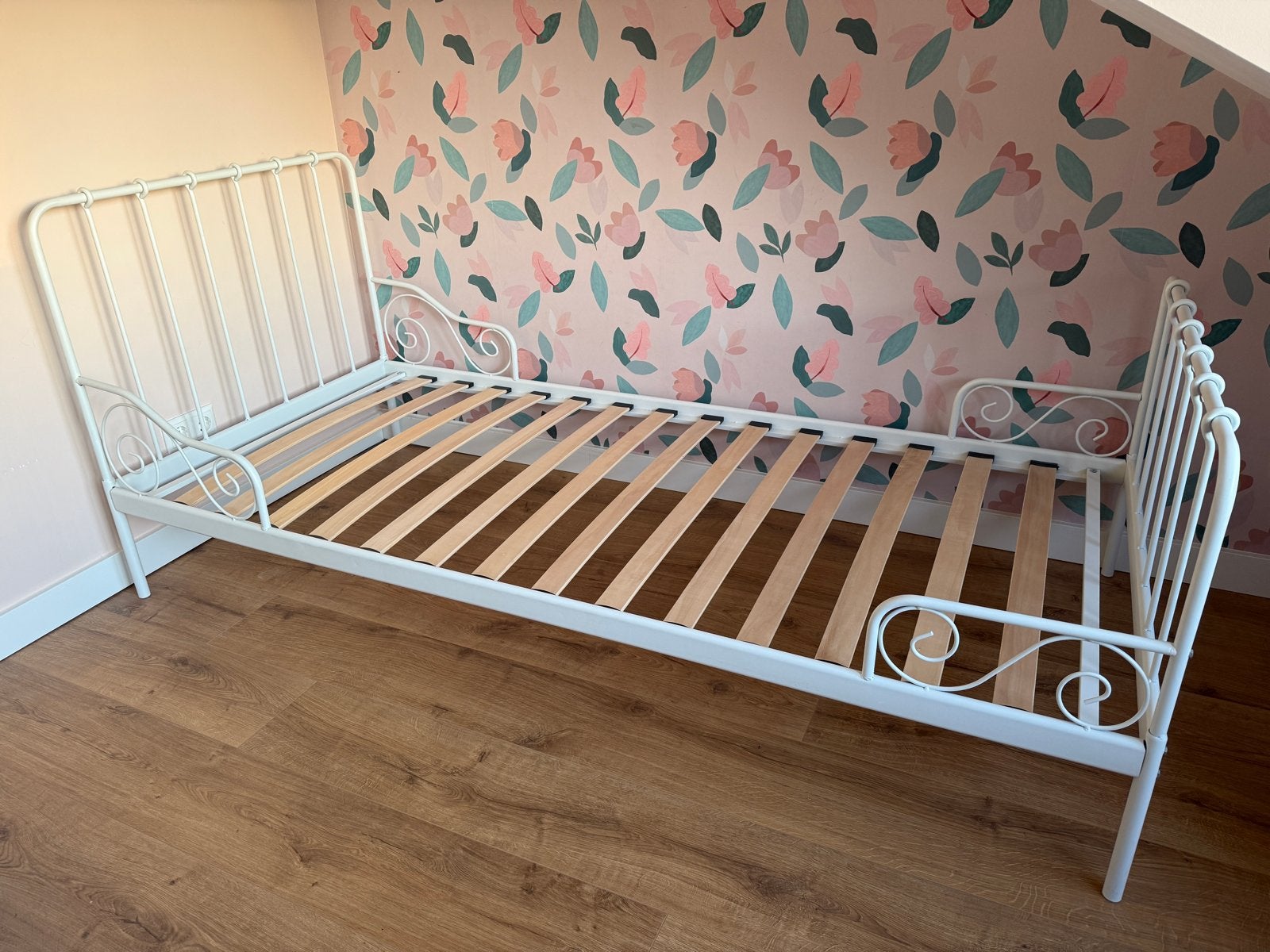 Eenpersoonsbed Alice van Beter Bed - Wit Metaal, Ophalen, 90 cm, Eenpersoons, Wit