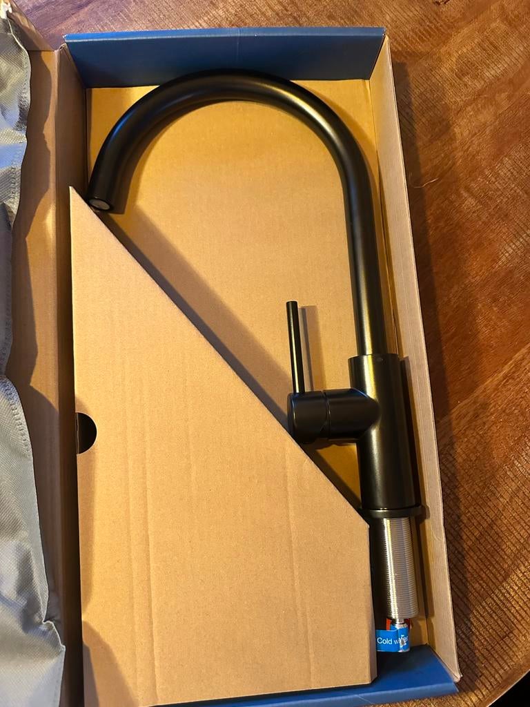 Doeco kraan rond mat zwart met vernieuwde pvd coating, Overige typen, Nieuw, Ophalen of Verzenden, Zwart