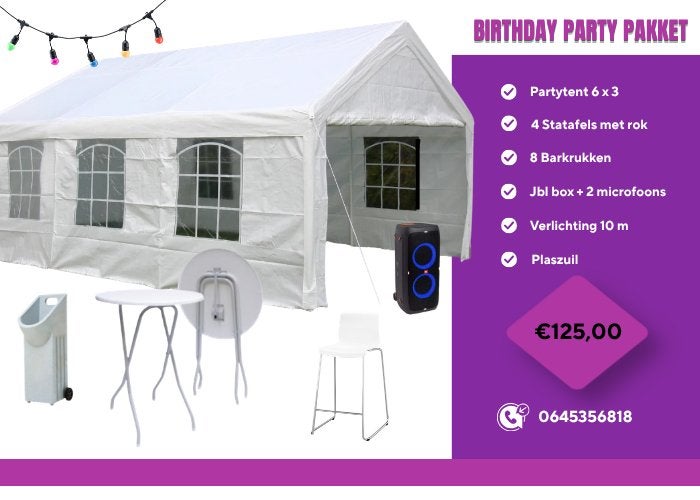 Partytent 8 x 4 te huur, Tuin en Terras, Partytenten, Ophalen, Zo goed als nieuw, 5 tot 8 meter