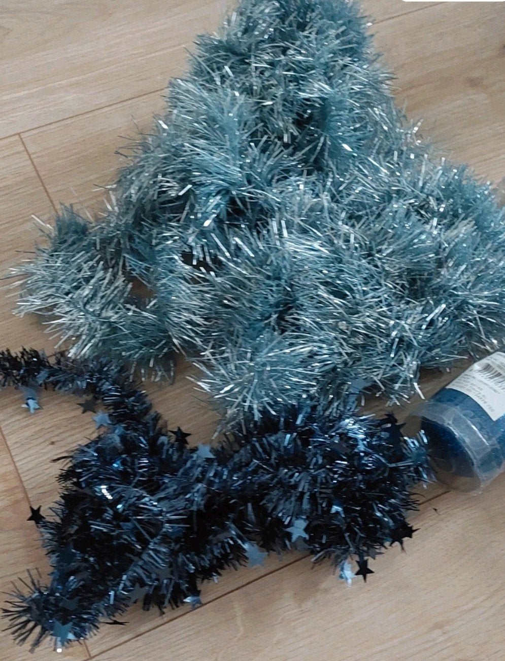 kerstballen, slingers, licht/kobalt en donkerblauw, Ophalen of Verzenden, Zo goed als nieuw