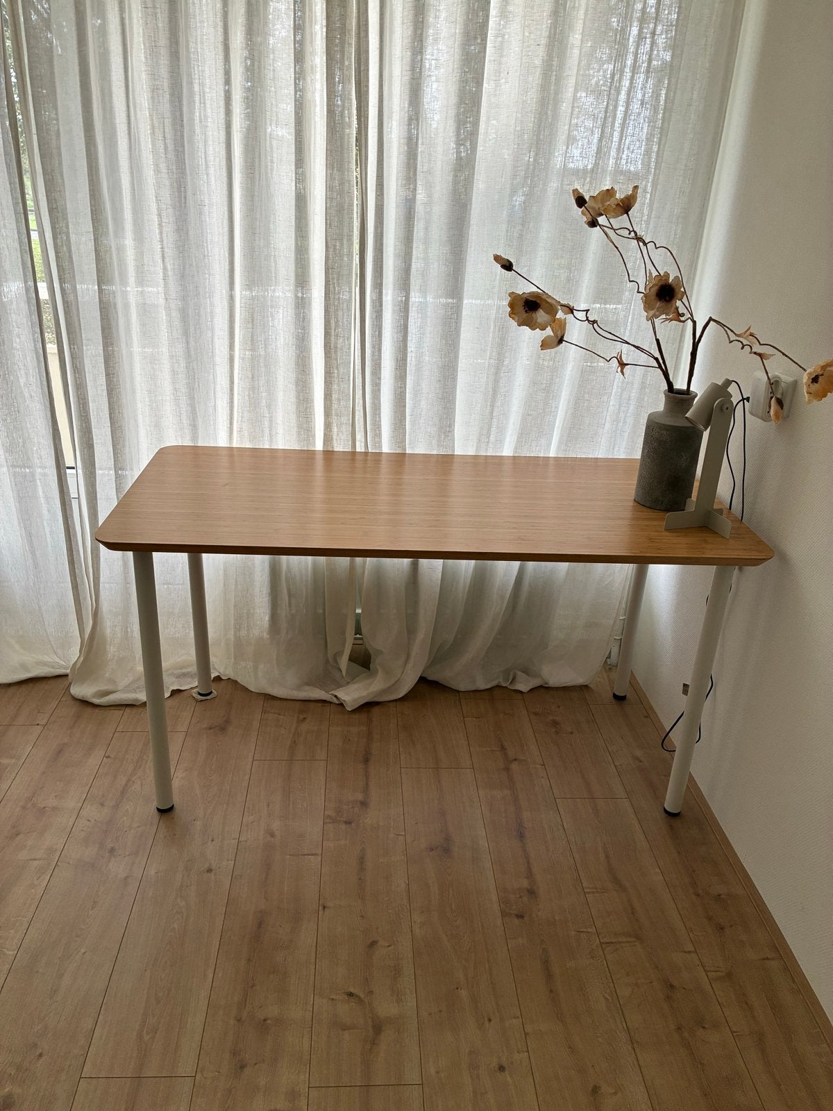 IKEA Anfallare/Adils bureau 140x65 cm bamboe, Ophalen, Scandinavisch, Zo goed als nieuw, IKEA