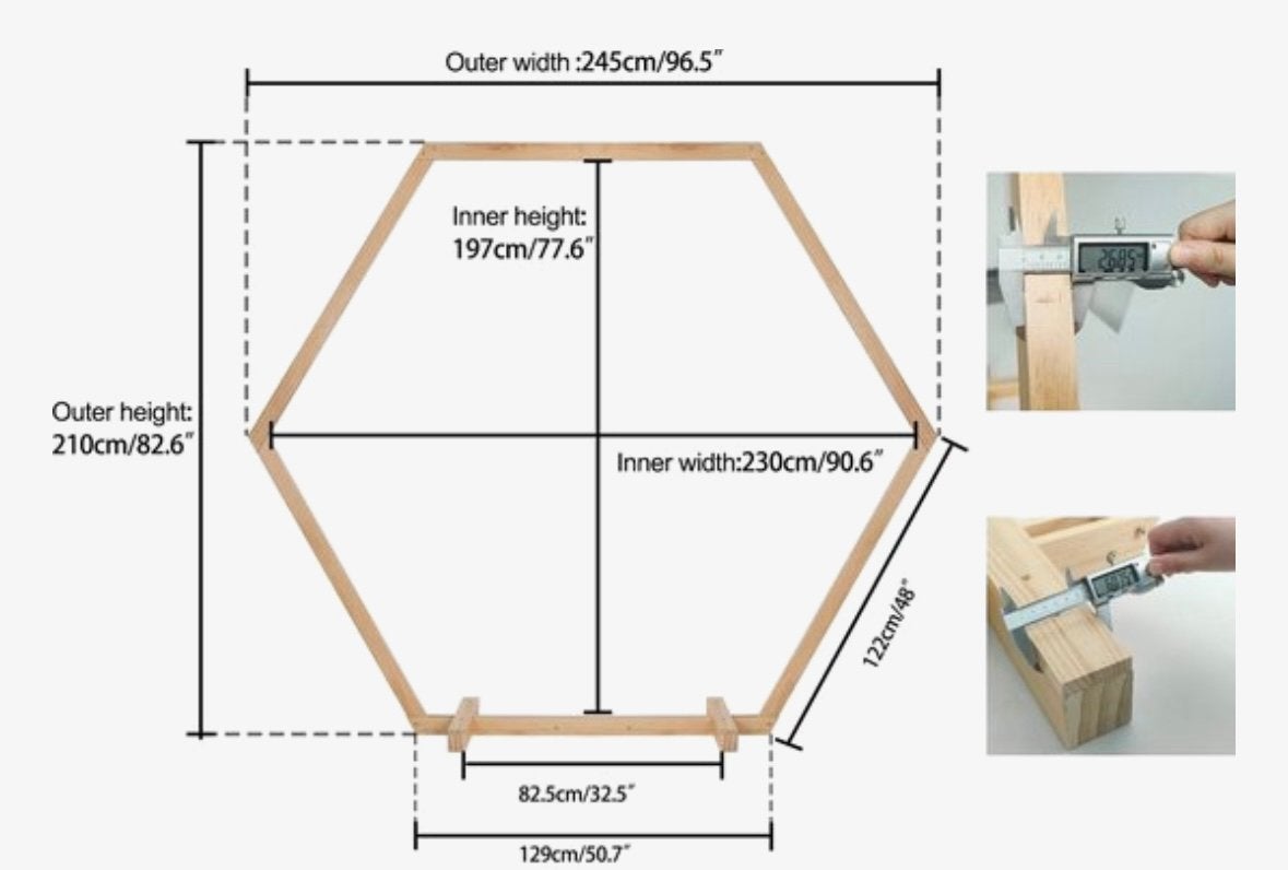 Hexagon trouwboog / backdrop, Ophalen, Zo goed als nieuw