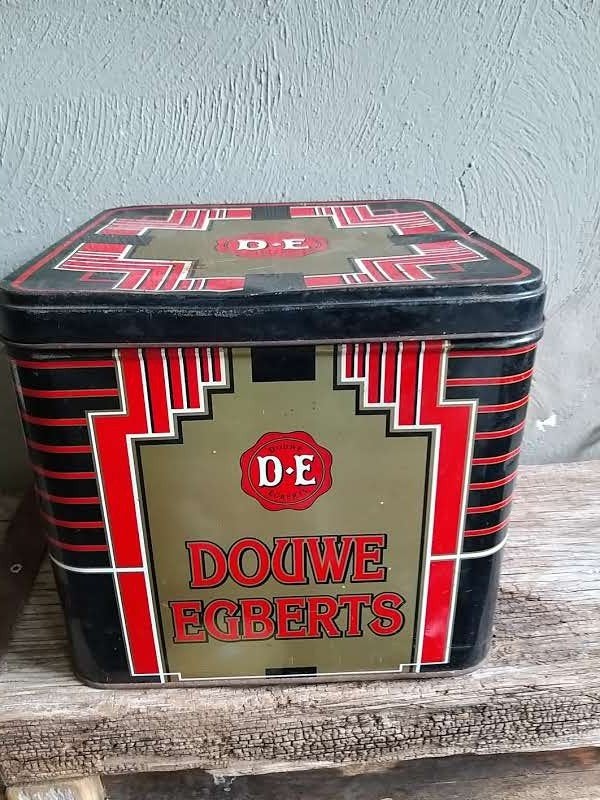 groot douwe egberts koffie blik, Verzamelen, Blikken, Ophalen of Verzenden, Gebruikt, Koffie, Douwe Egberts