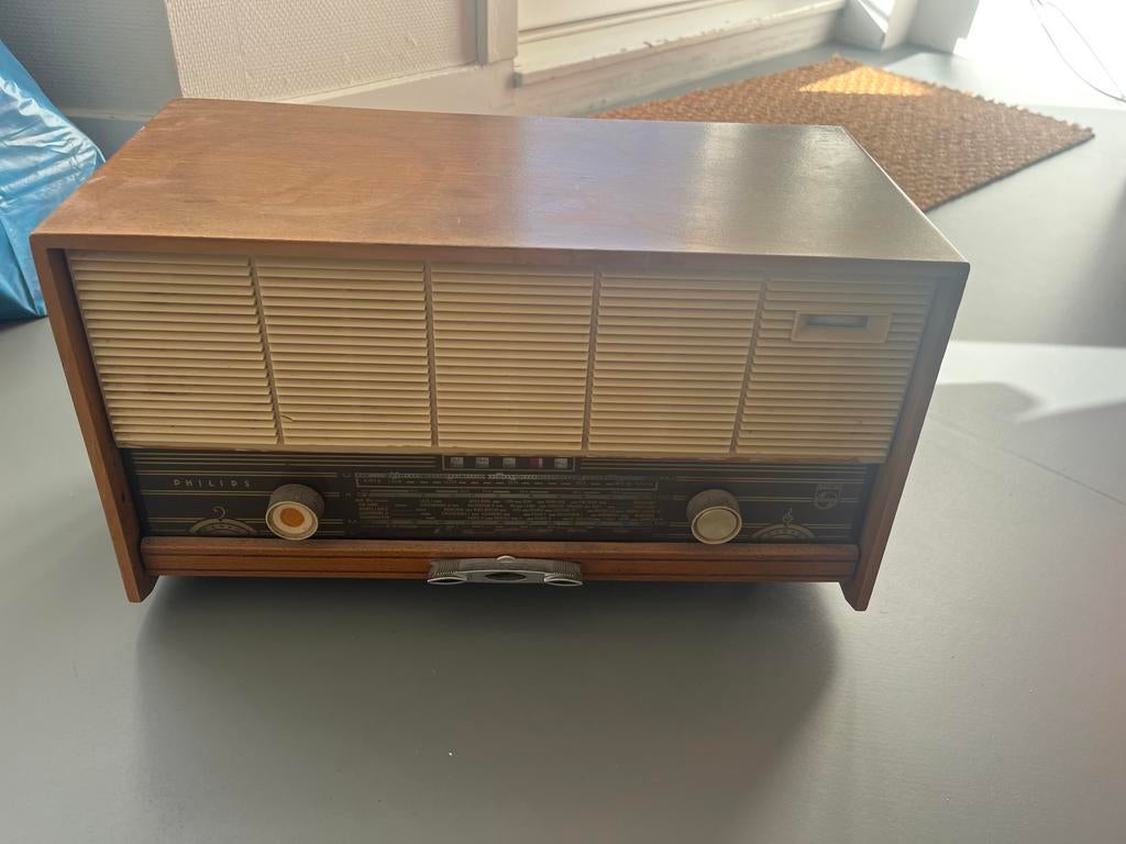 Antieke Philips Radio B3W22A/99 - Vintage Buizenradio, Audio, Tv en Foto, Radio's, Ophalen, Gebruikt, Radio