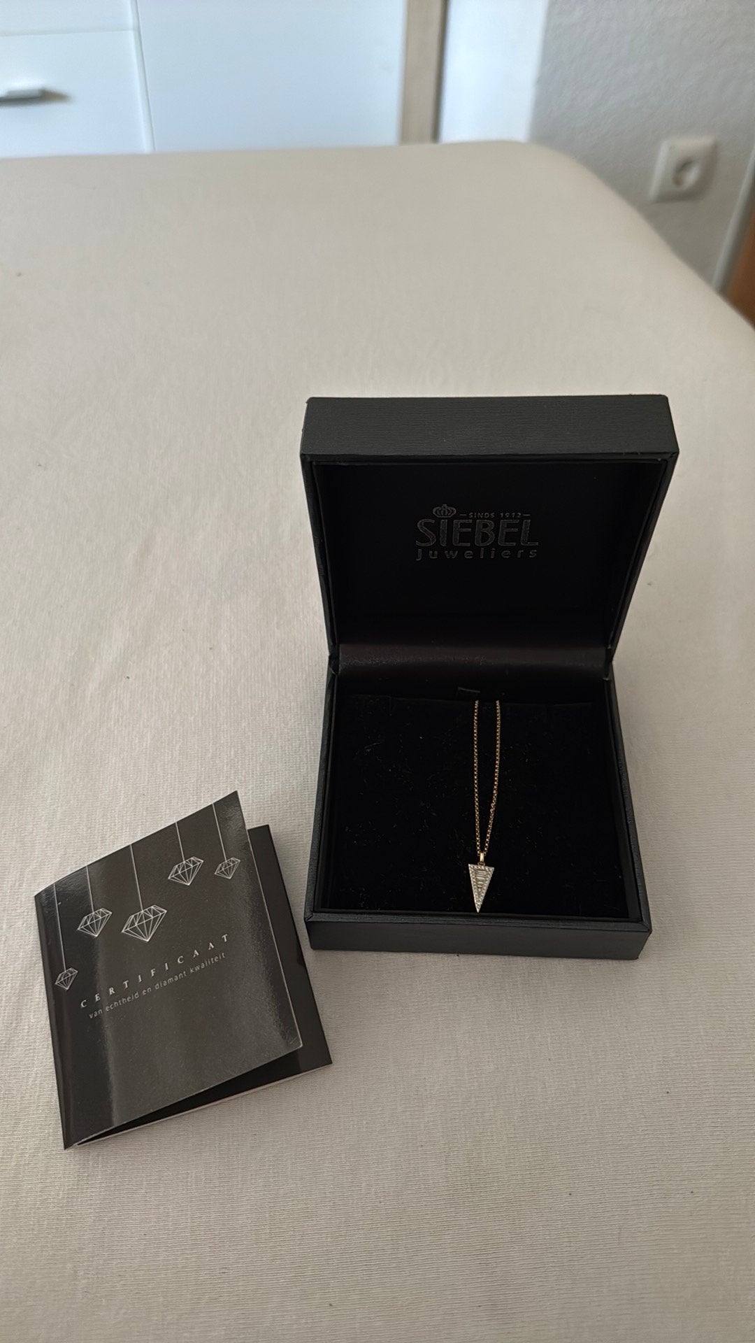 Siebel Juweliers 14K Gouden Ketting – 33 Diamanten – 0,19 ct, Ophalen of Verzenden, Zo goed als nieuw, Goud