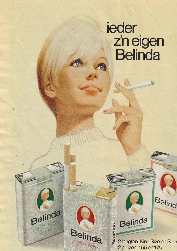 Retro reclame 1974 Belinda sigaretten ieder z'n eigen, Verzenden, Overige typen