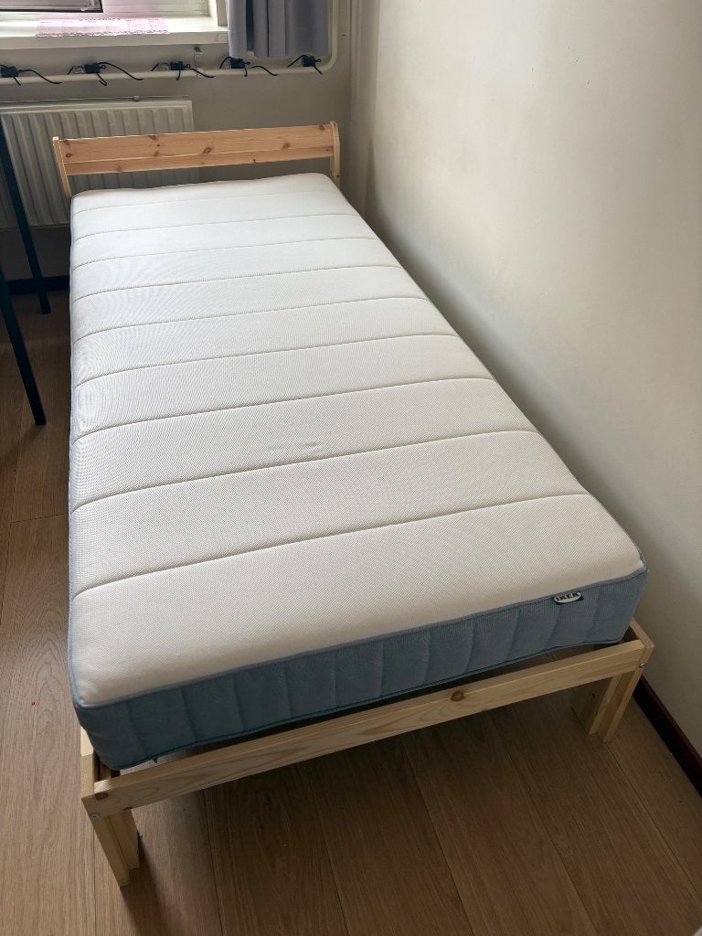 Eenpersoonsbed Ikea Neiden, Ophalen, 90 cm, Eenpersoons, Beige