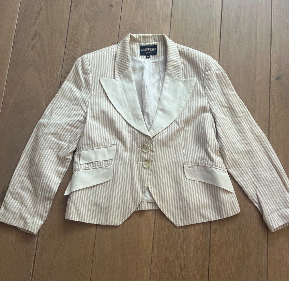 Sniffers 'By Dicke' gevoerd colbertjasje - Maat 44, Beige, Maat 42/44 (L), Ophalen of Verzenden, Zo goed als nieuw