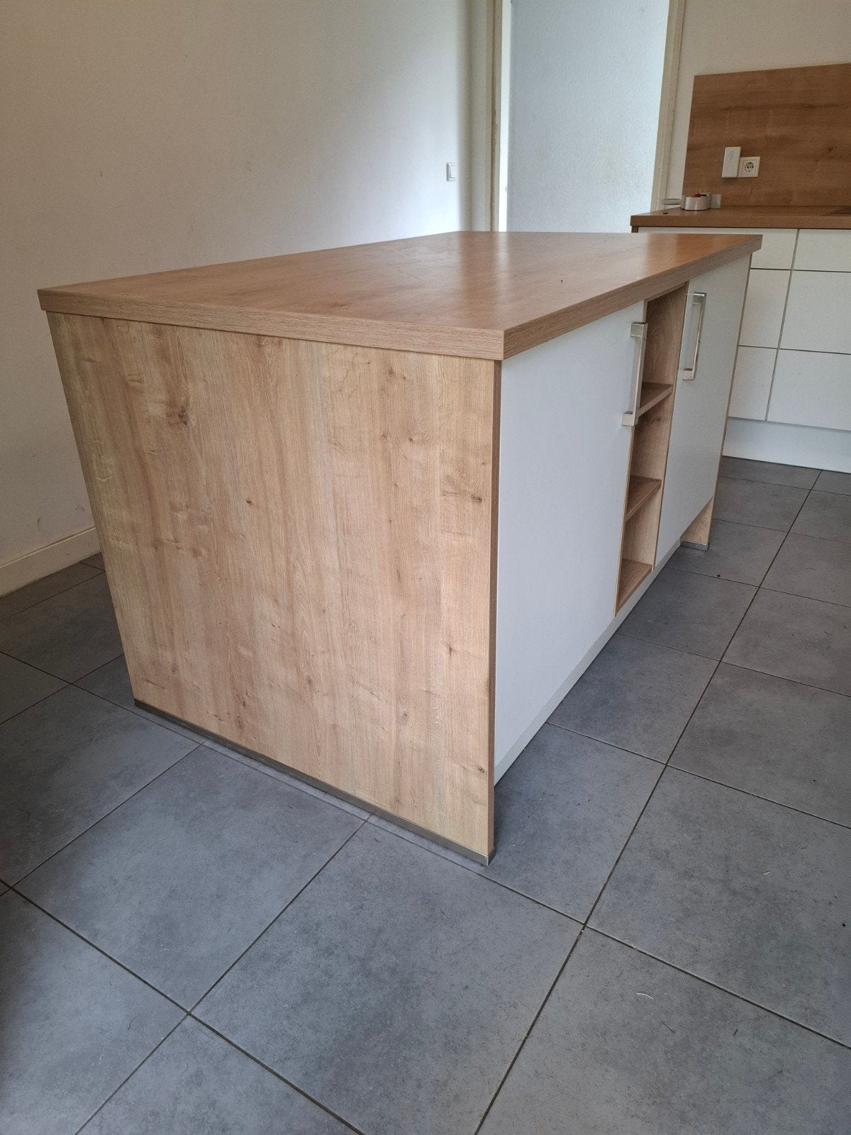 Nobilia keukeneiland met 3 kasten en verlichting, Huis en Inrichting, Keuken | Complete keukens, Ophalen, Gebruikt, Overige kleuren