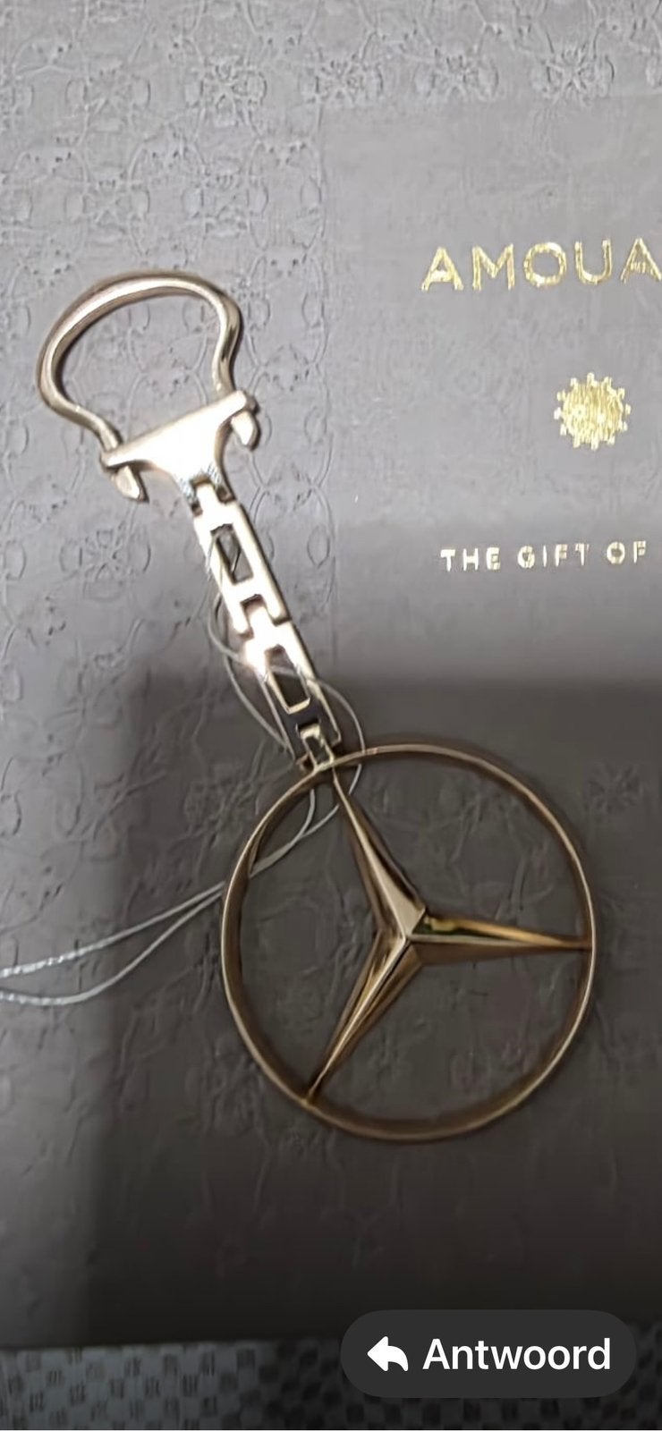 14 karaats gouden mercedes sleutelhanger, Ophalen of Verzenden, Nieuw, Merk