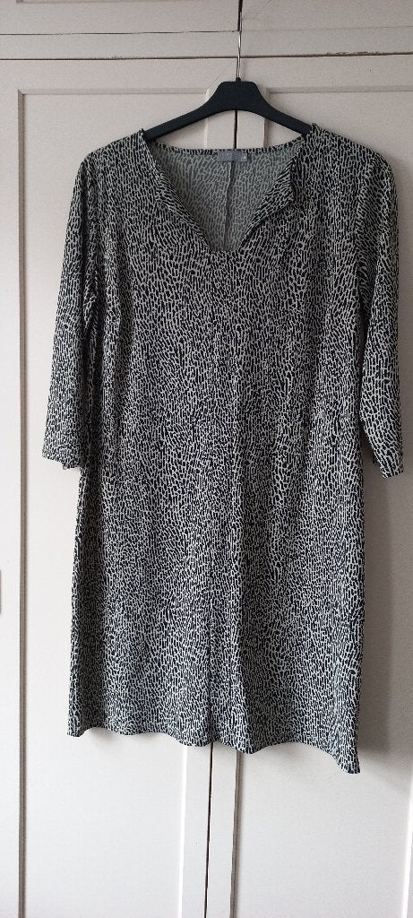 No Man's Land jurk zwart-ecru maat L (40-42) zgan, Kleding | Dames, Jurken, Meerkleurig, Maat 42/44 (L), Ophalen of Verzenden