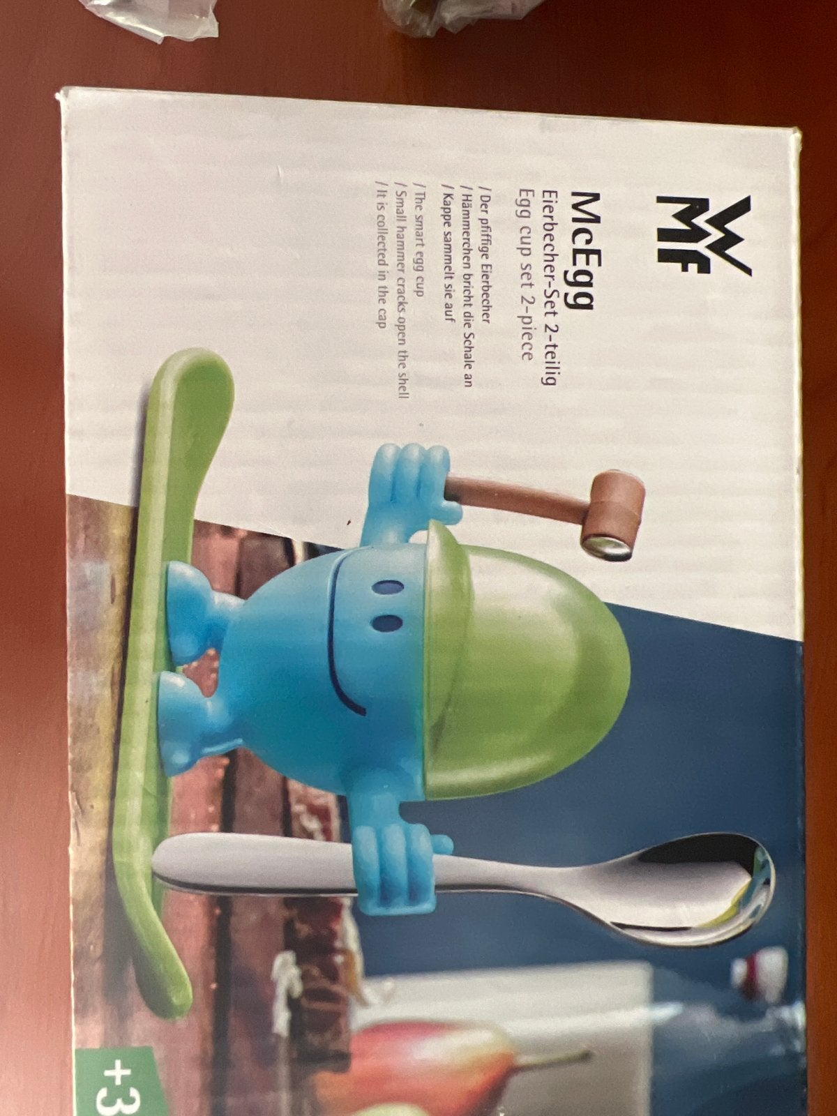 WMF McEgg Eierdopje met lepel en hamertje leeftijd +3, Overige typen, Kunststof, Nieuw, Ophalen of Verzenden