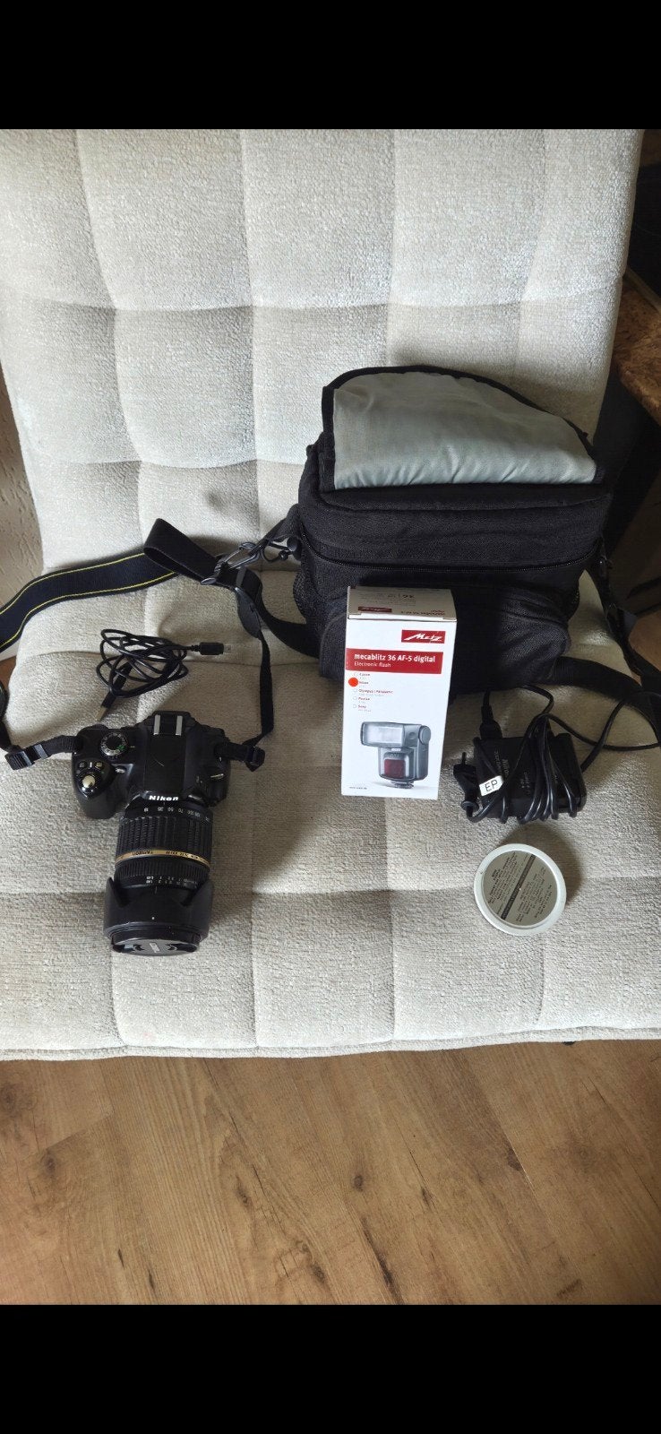 Nikon spiegelreflexcamera met lens, tas en flitser, Gebruikt, Spiegelreflex, Nikon, 8 keer of meer