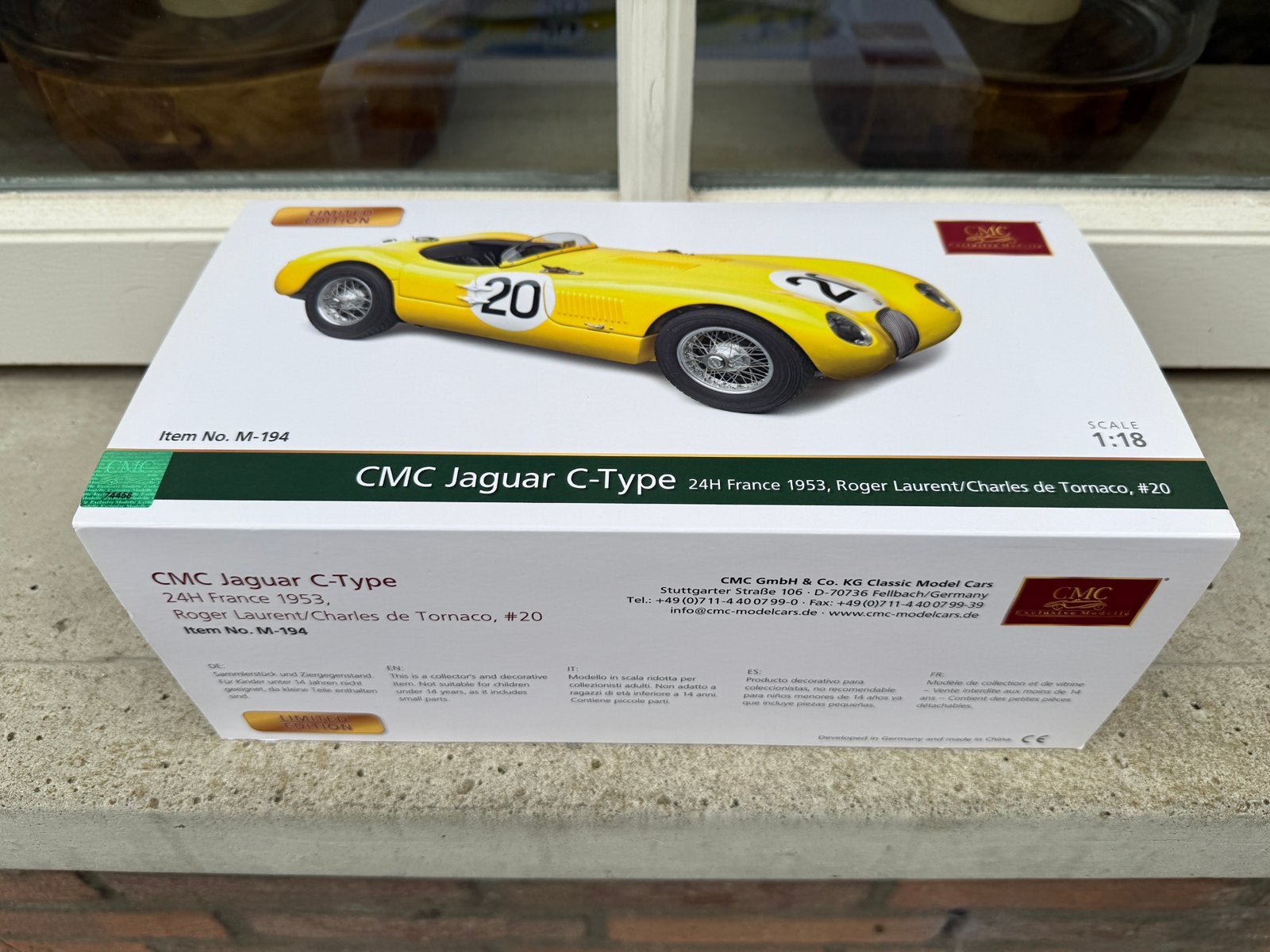 1:18 Jaguar C-Type #20 24H France 1953 CMC M-194, Hobby en Vrije tijd, Modelauto's | 1:18, Overige merken, Auto, Nieuw, Ophalen of Verzenden