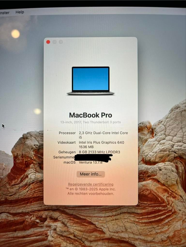 MacBook Pro 13-inch 2017, i5, 8GB RAM, 256GB SSD, Space Grey, Computers en Software, Apple Desktops, Gebruikt, Overige modellen