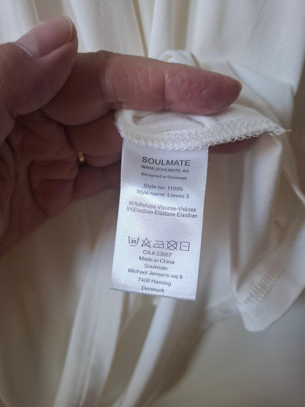 Soulmate top wit met kort mouw maat: XL/42,44, Kleding | Dames, T-shirts, Info@soulmate.as, Wit, Michael Jensens vej 8, 7400 Herning, Denmark