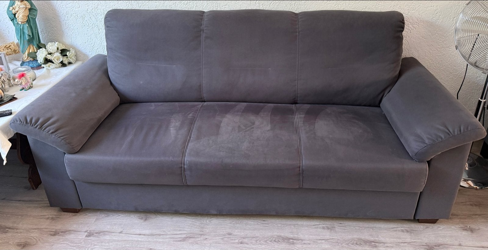 Comfortabel gebruikte bankstel gratis, Huis en Inrichting, Banken | Bankstellen, Ophalen, Gebruikt, 150 tot 200 cm, Driepersoons