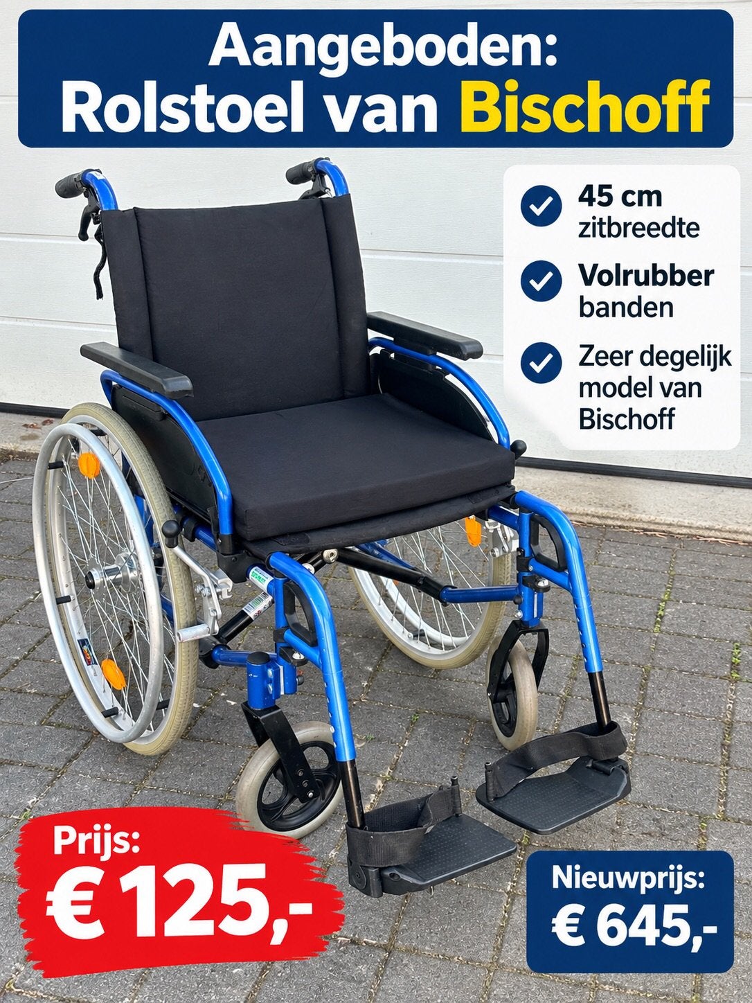 Rolstoel Bischoff duitse topkwaliteit , degelijk , sterk ,, Meer info ☎️0️⃣6️⃣➖2️⃣0️⃣9️⃣0️⃣1️⃣0️⃣4️⃣0️⃣, Zo goed als nieuw, Bischoff & Bischoff