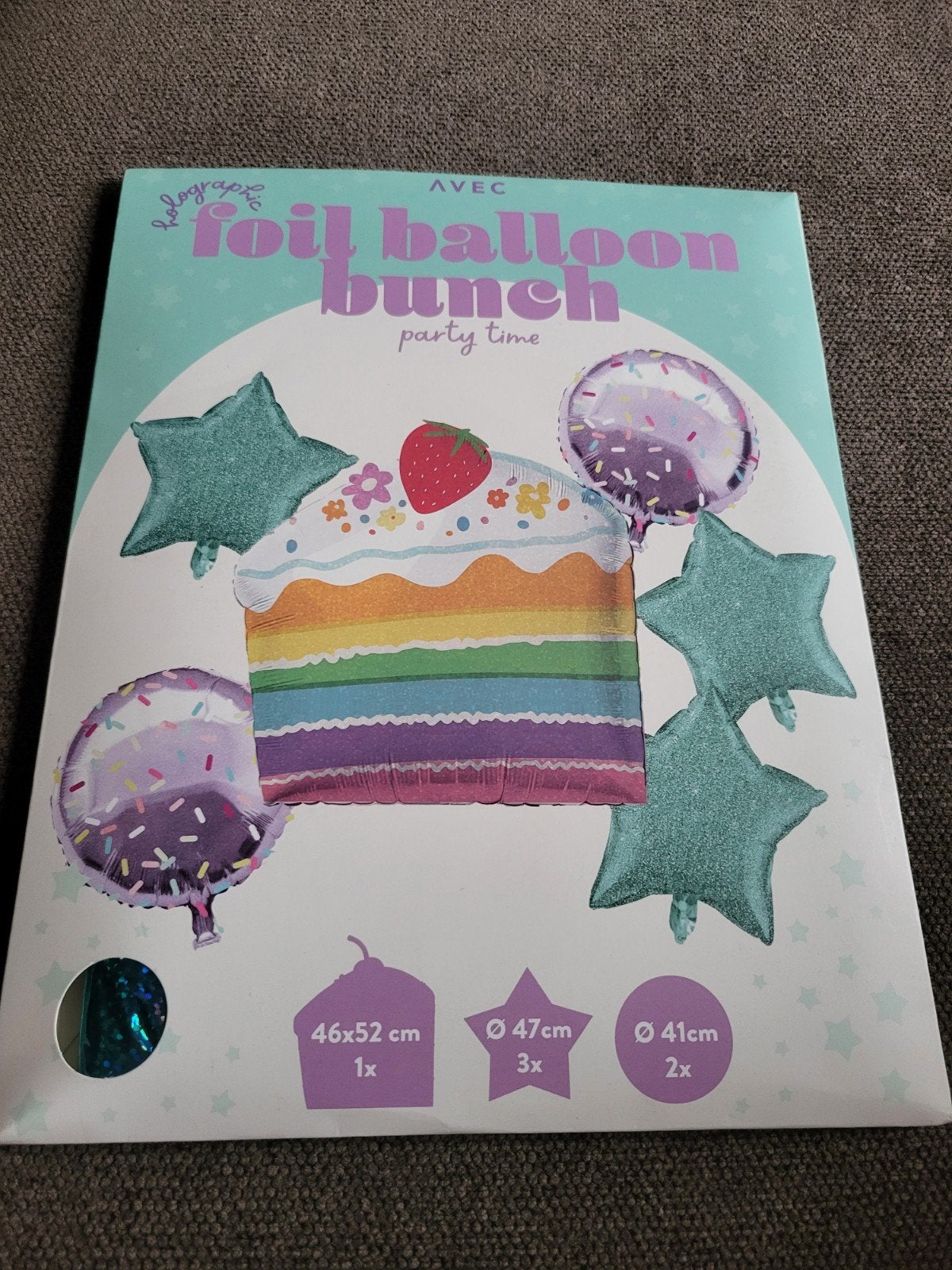 Folie ballonnen set: taart, sterren en ronde ballonnen, Ophalen of Verzenden, Nieuw, Versiering, Verjaardag