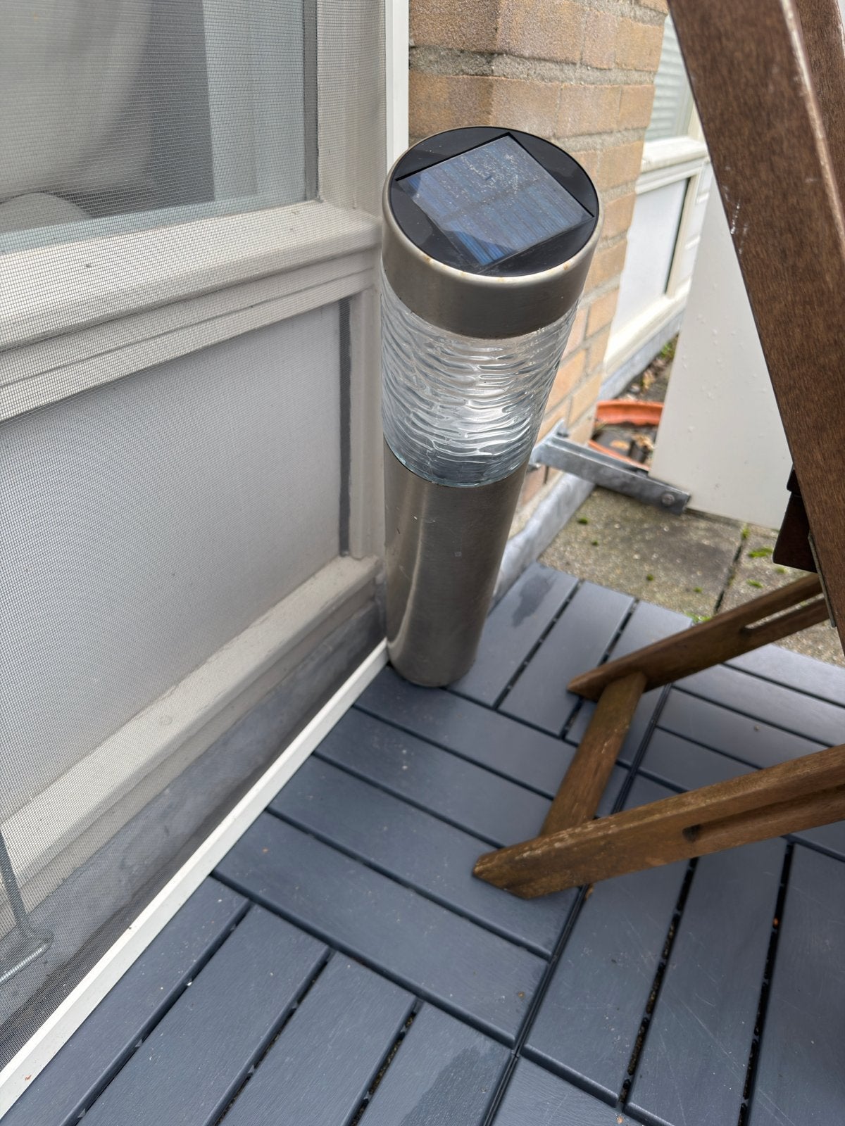 Solar tuinlamp - 2 stuks, Zonne-energie, Ophalen of Verzenden, Zo goed als nieuw, Rvs