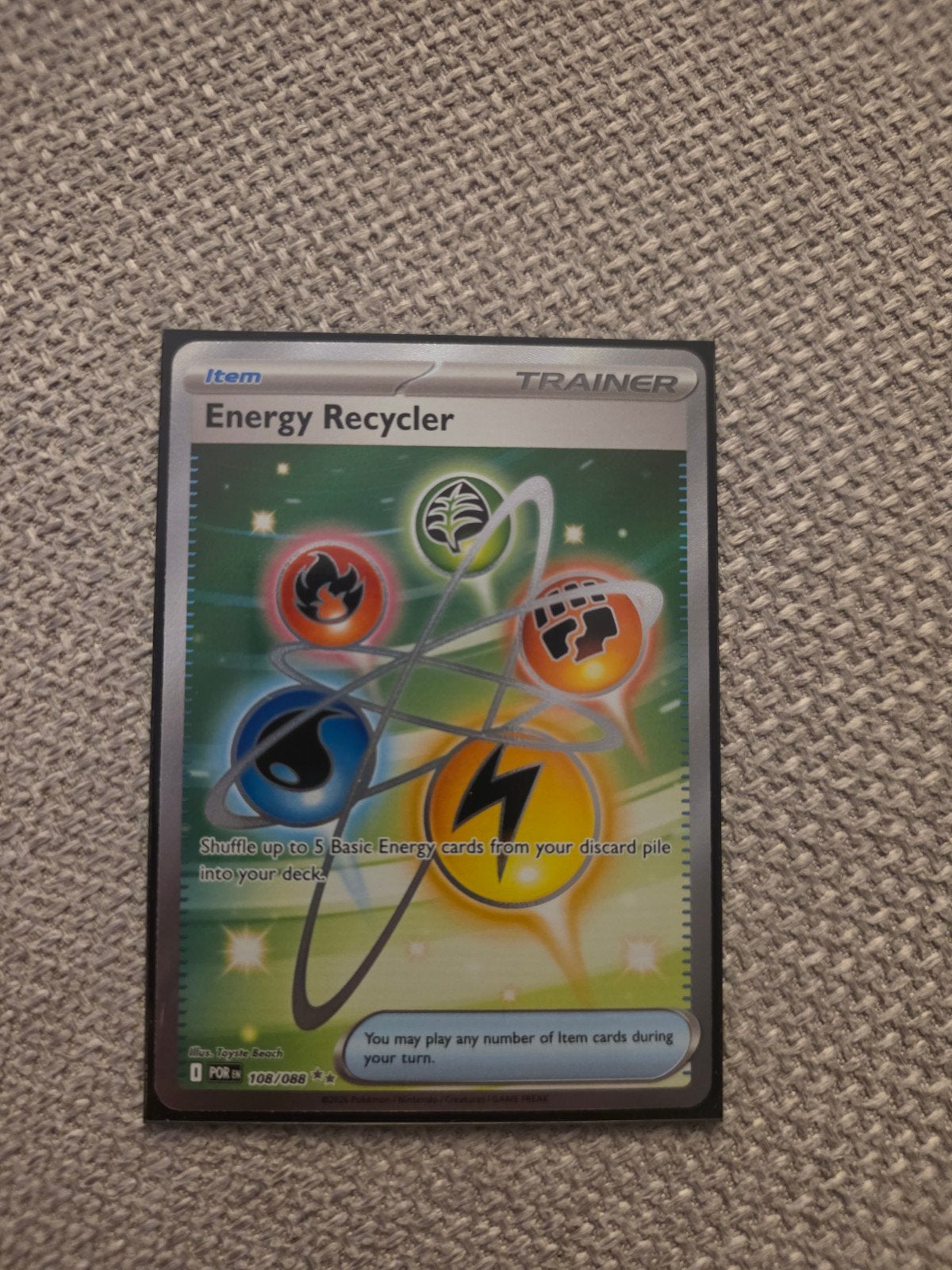 Pokemon Recycler Trainer Kaart 108 - Nieuwstaat, Ophalen of Verzenden, Nieuw, Losse kaart, Foil