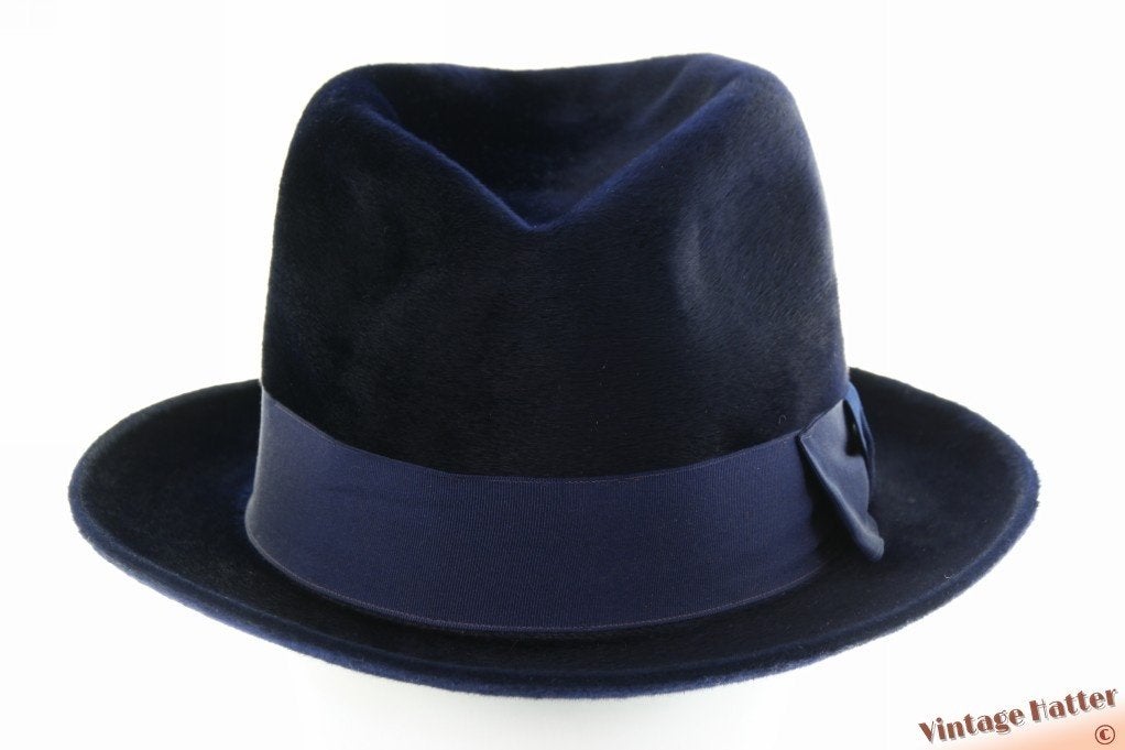 Vintage Semi-Homburg hoed Huckel donkerblauw zacht vilt 56, Kleding | Heren, Hückel, Hoed, Ophalen of Verzenden, 57 cm (M, 7⅛ inch) of minder