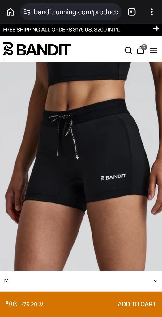 Bandit hardloop short, Maat 38/40 (M), Zwart, Nieuw, Ophalen of Verzenden