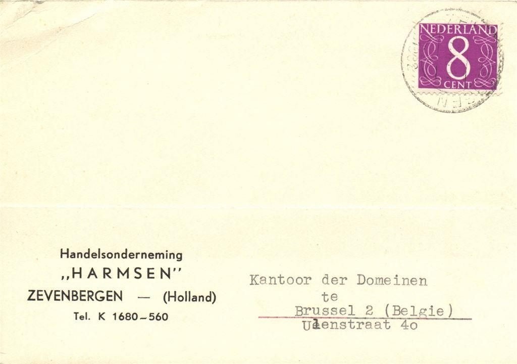 Handelsonderneming Harmsen Zevenbergen - 03.1962 - briefkaar, Ophalen of Verzenden, Briefkaart