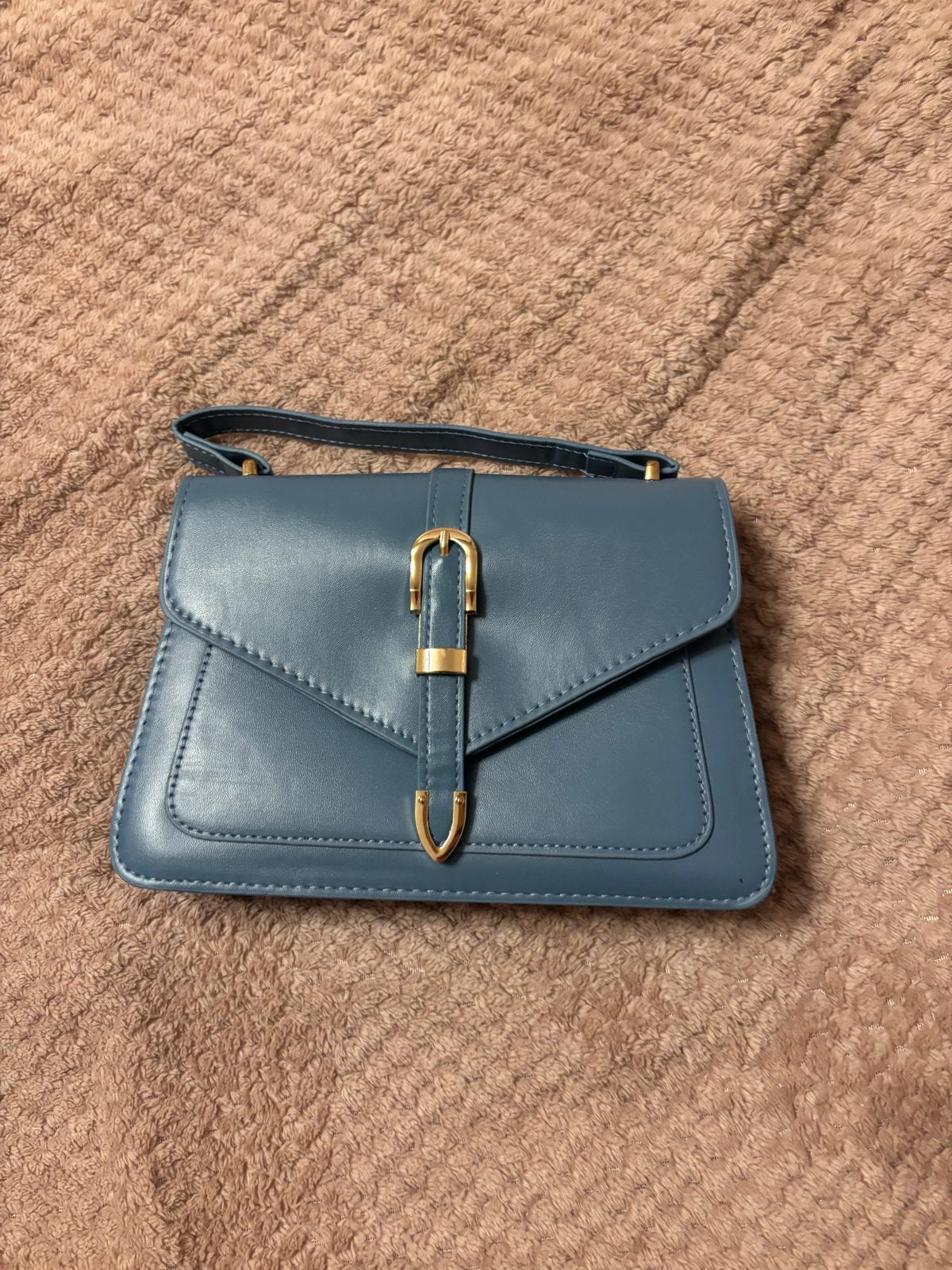 Stijlvolle blauwe handtas met gesp, Sieraden, Tassen en Uiterlijk, Ophalen, Zo goed als nieuw, Blauw, Handtas