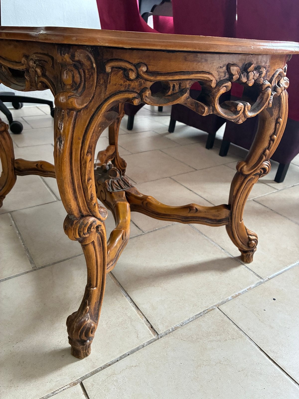 Vintage Louis XV / Rococo Salontafel - Sierlijk Houtsnijwerk, Ophalen