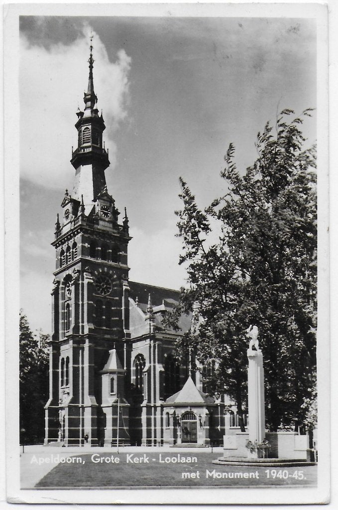 Apeldoorn Grote kerk oude gelopen Ansichtkaart (B2176 ), Verzamelen, Ophalen of Verzenden, 1960 tot 1980, Gelopen, Gelderland