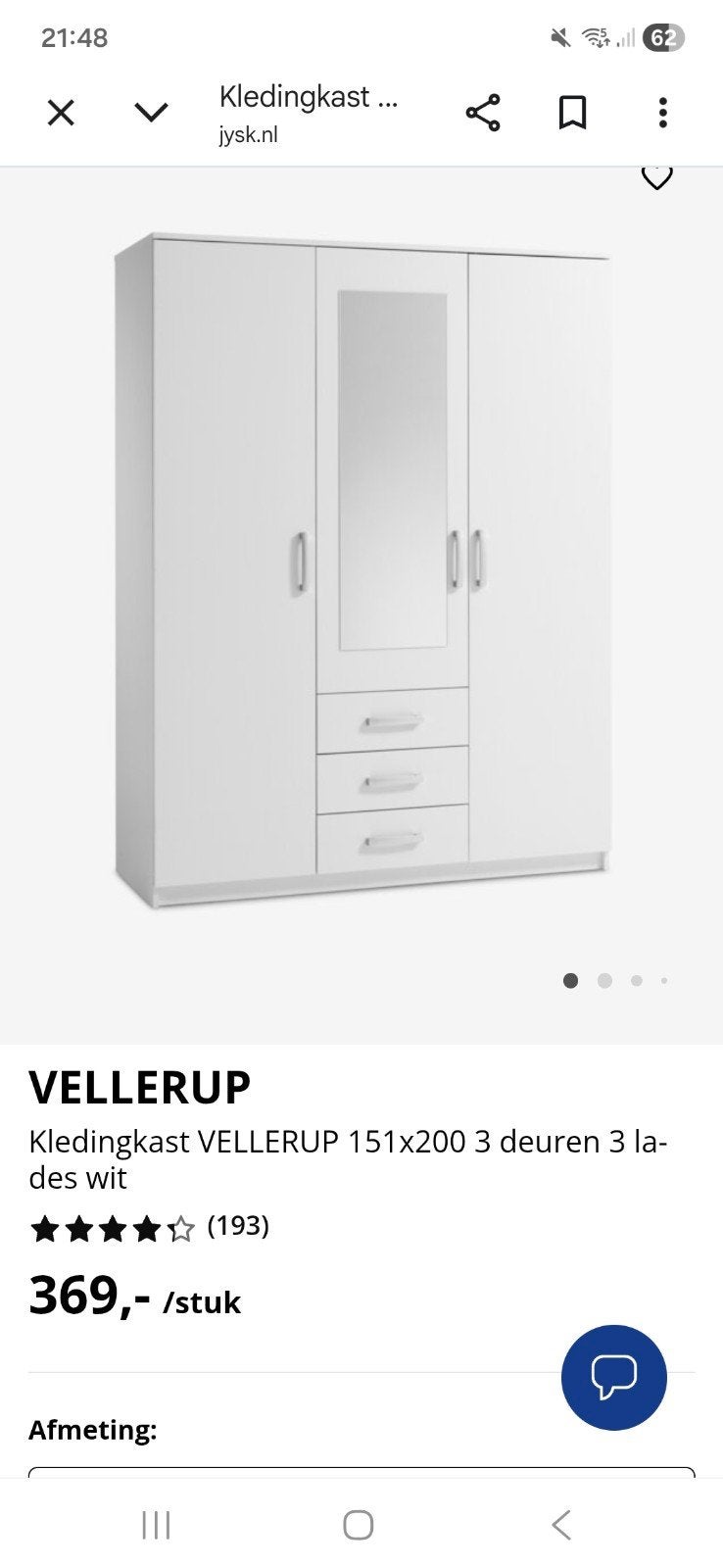 Kledingkast, Huis en Inrichting, Kasten | Kledingkasten, Ophalen, 50 tot 75 cm, 200 cm of meer