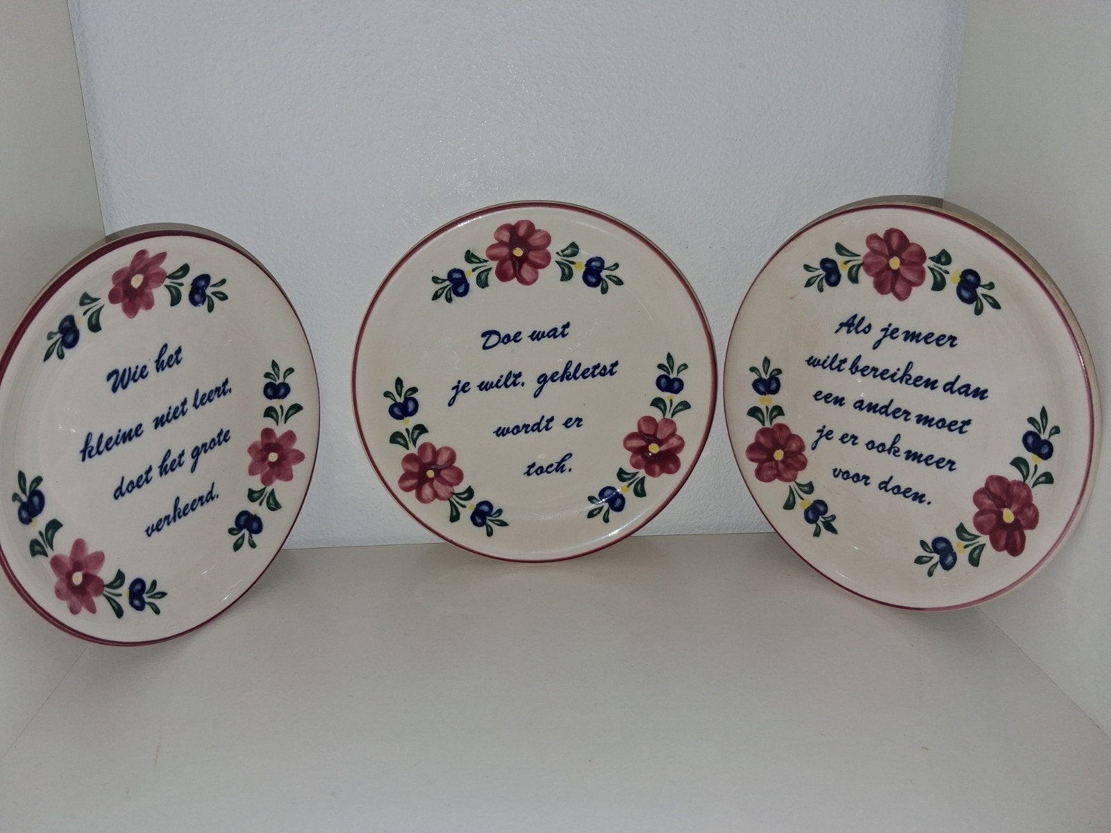 Set van  Blauw-stijl wandborden met spreuken, Verzenden