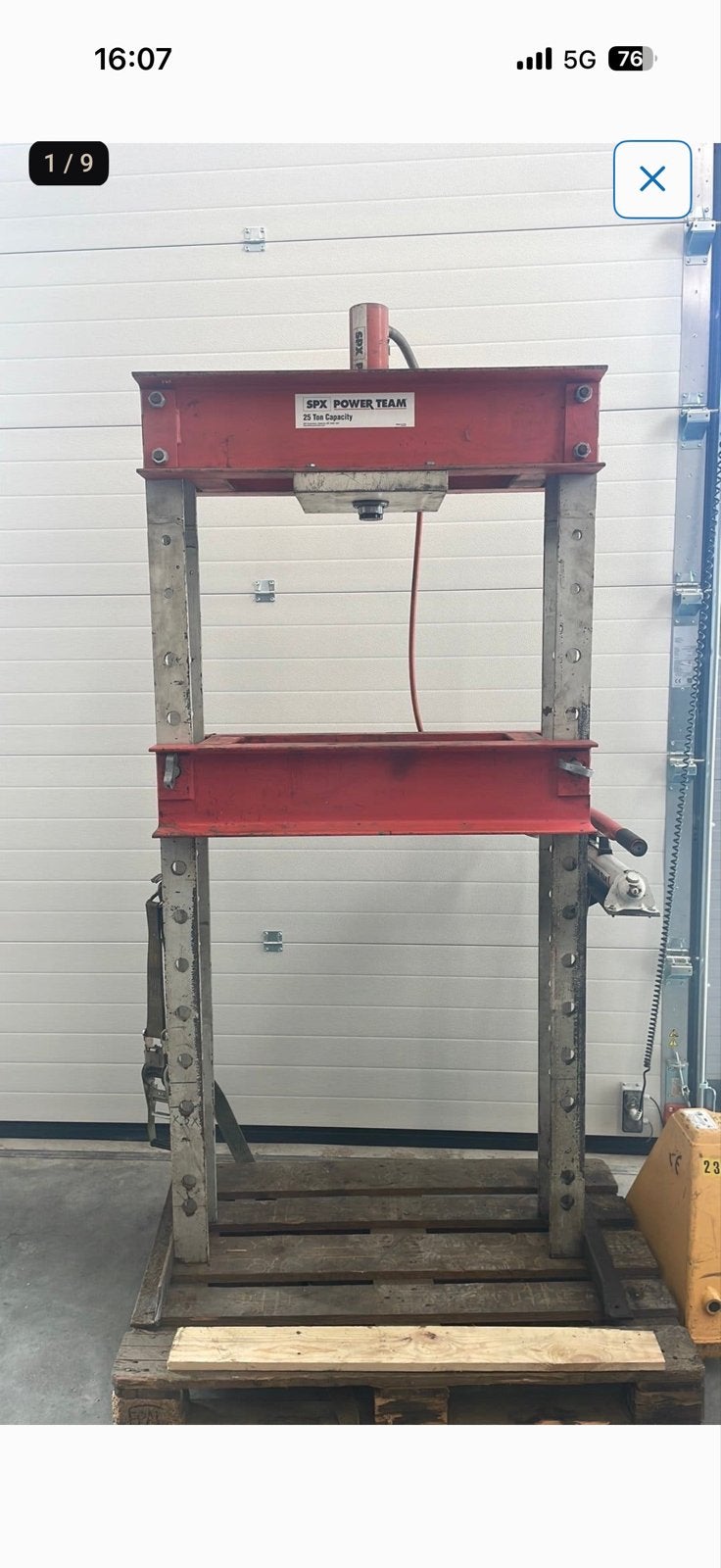 Lagerpers 25 ton - SPX Power Team werkplaatspers, Auto diversen, O, O, Ophalen of Verzenden, O