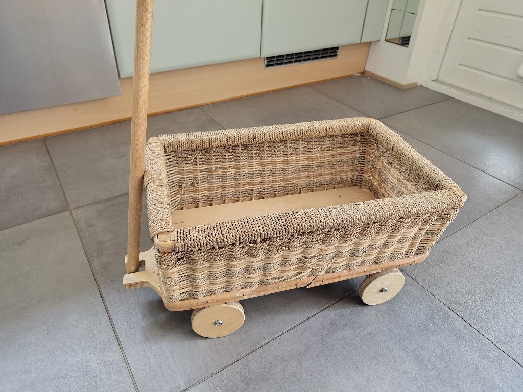 Houten poppenwagen, Kinderen en Baby's, Speelgoed | Poppen, Ophalen, Gebruikt, Babypop