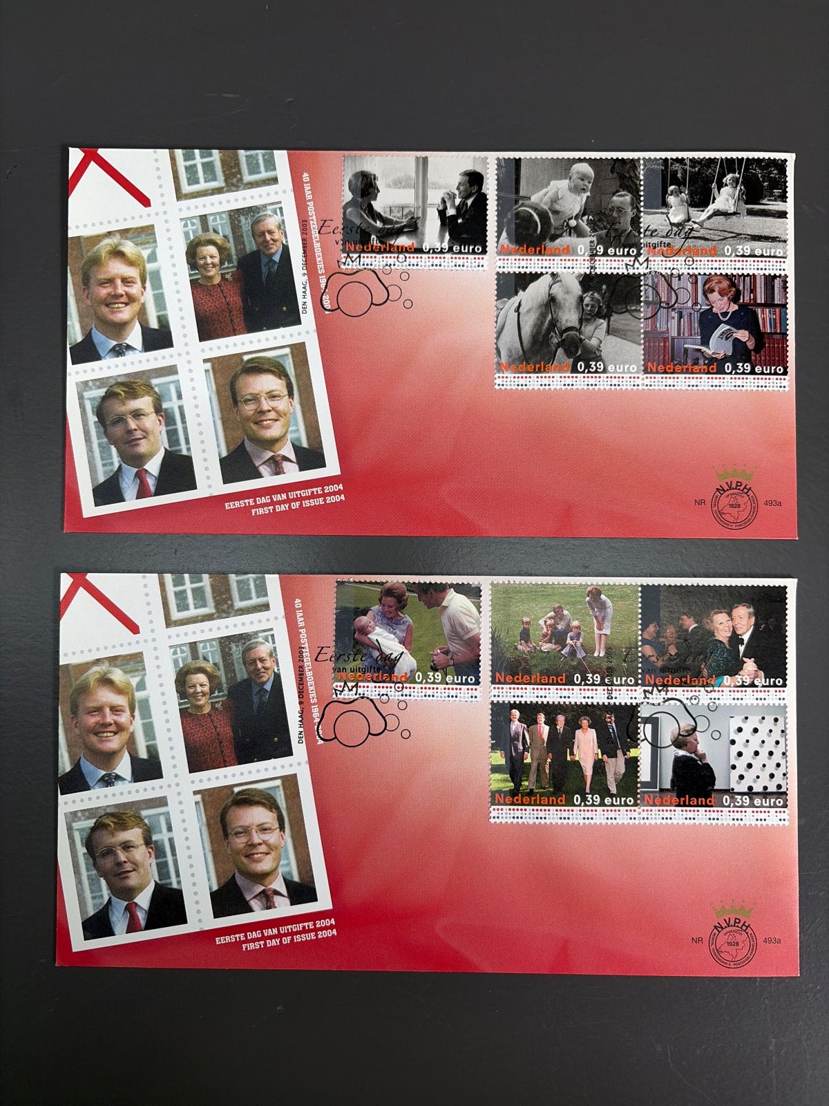 2x Eerste Dag Enveloppen 2004 - Koninklijke Familie Postzege, Ophalen of Verzenden, Na 1940, Gestempeld