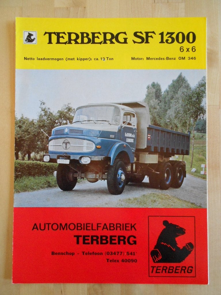 Terberg SF1300 Brochure ca 1974 6x6, Ophalen of Verzenden, Zo goed als nieuw, Overige merken, Terberg