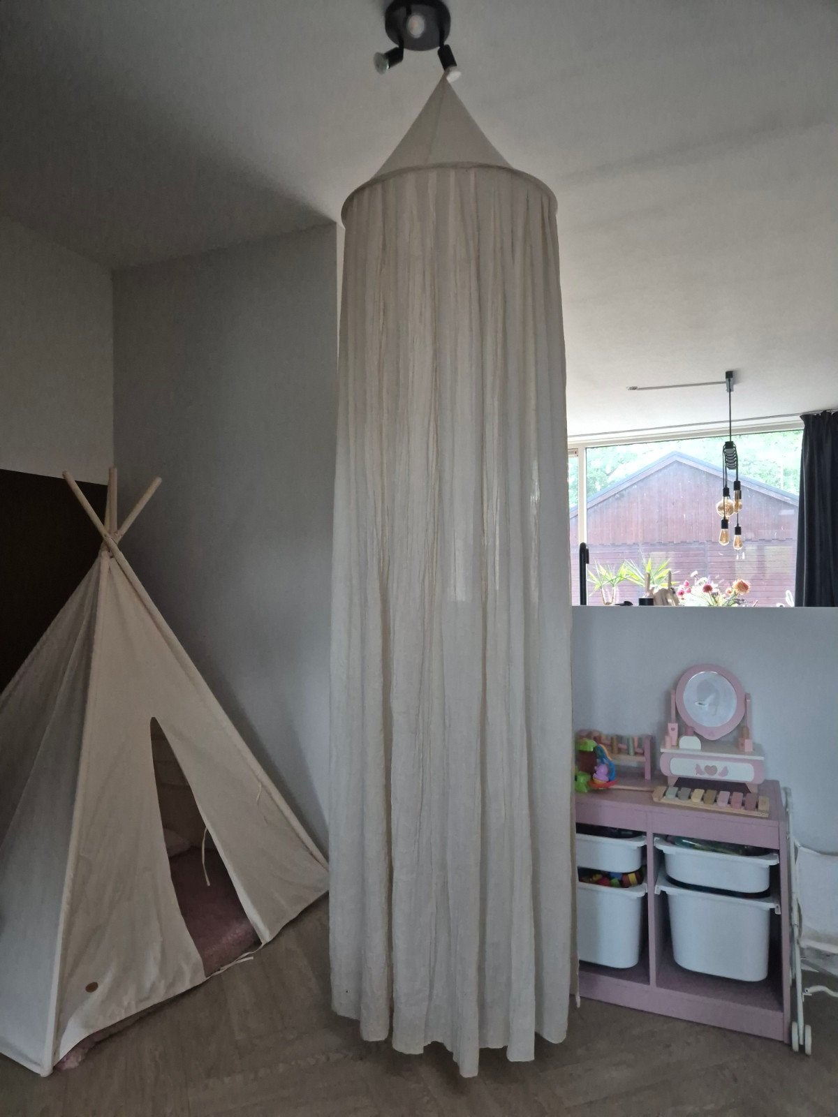 Jollein klamboe vintage nougat 245 cm, Ophalen, Zo goed als nieuw, Klamboe