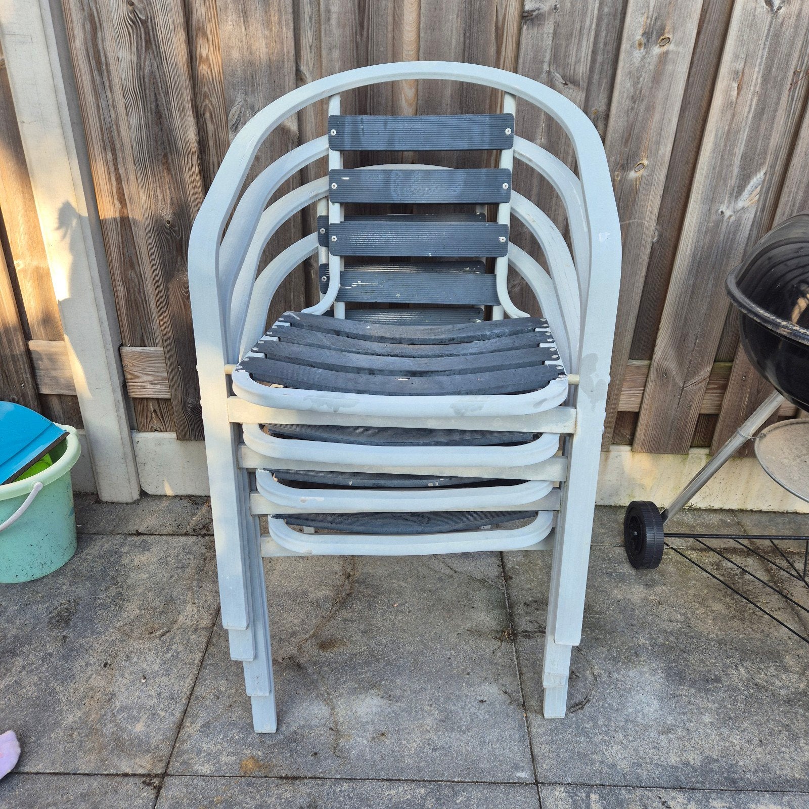 Tuinstoelen 4 stuks gratis, Tuin en Terras, Tuinstoelen, Ophalen, Gebruikt, Kunststof