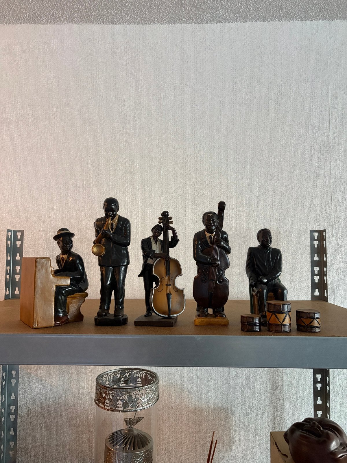 Vintage Jazz Band Beeldjes - Muzikanten Set 20 cm, Verzamelen, Ophalen of Verzenden, Gebruikt, Overige typen