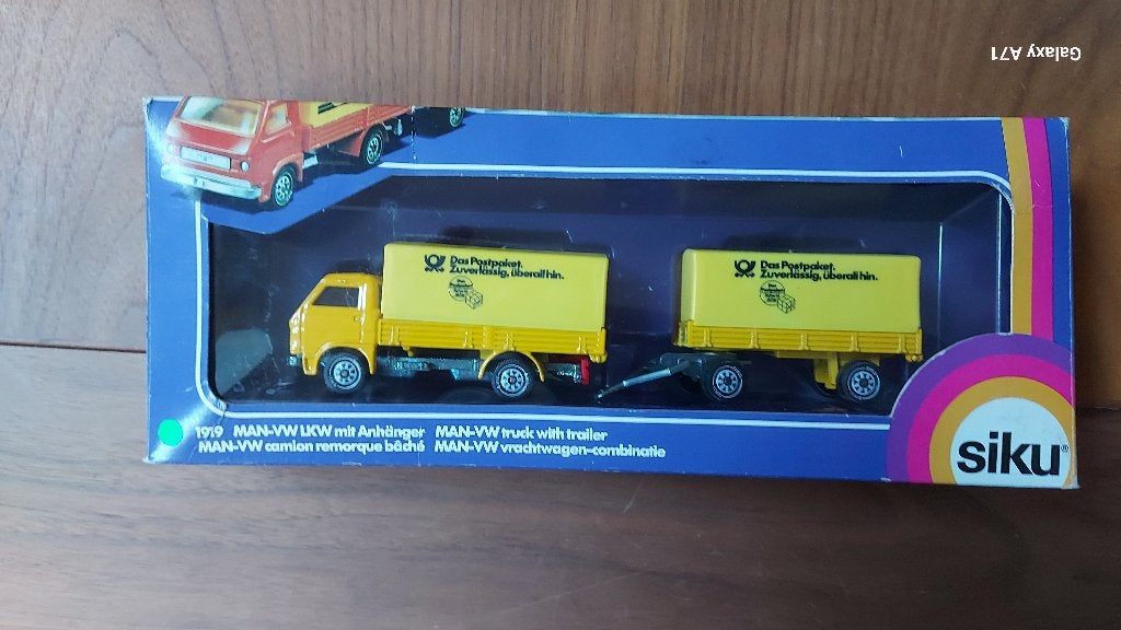 Siku 1919 MAN-VW Postpaket, Hobby en Vrije tijd, Modelauto's | 1:50, Ophalen of Verzenden, Zo goed als nieuw, Bus of Vrachtwagen