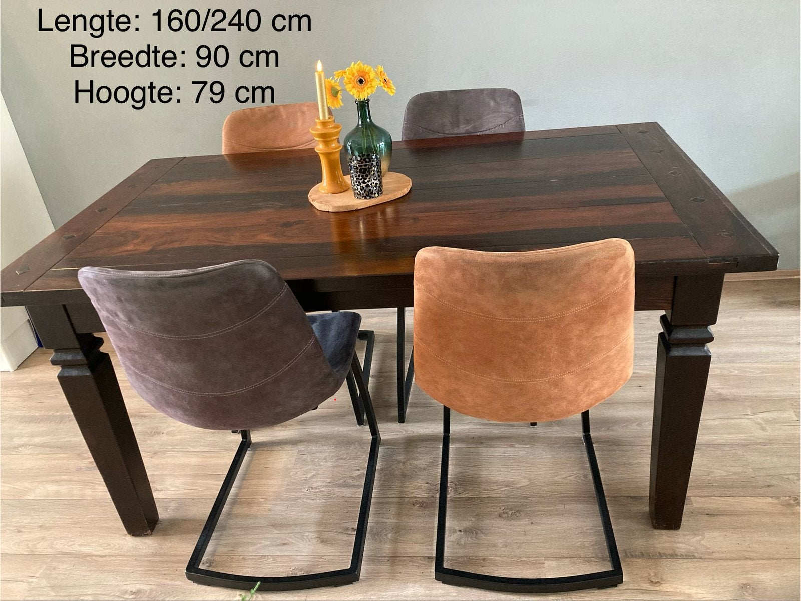 Koloniale tafel, Huis en Inrichting, Tafels | Eettafels, Gebruikt, 100 tot 150 cm, 150 tot 200 cm, Vijf personen of meer, Rechthoekig