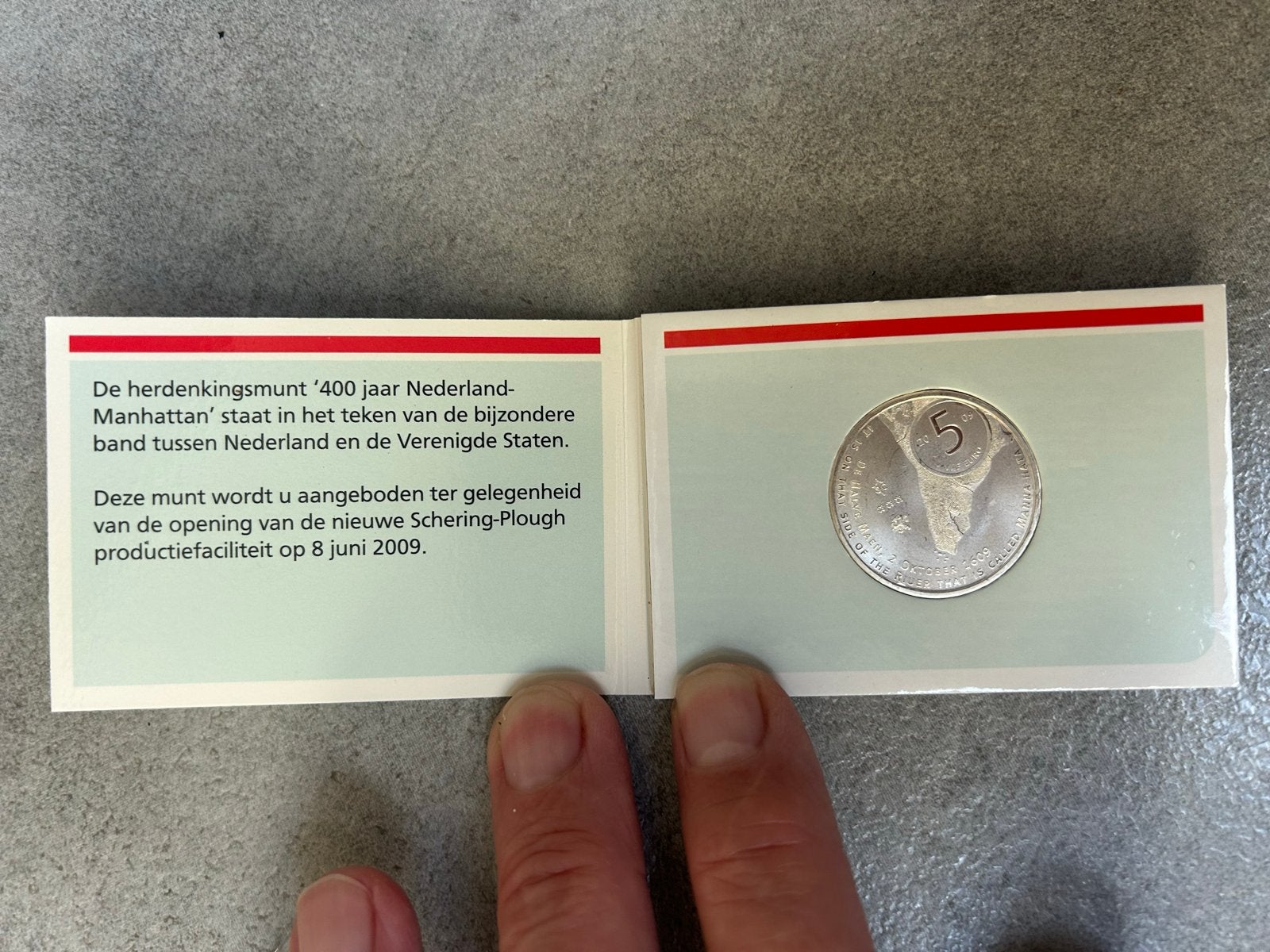 Herdenkingsmunt 400 jaar Nederland-Manhattan 2009, Ophalen of Verzenden, Koningin Beatrix, Euro's, Losse munt