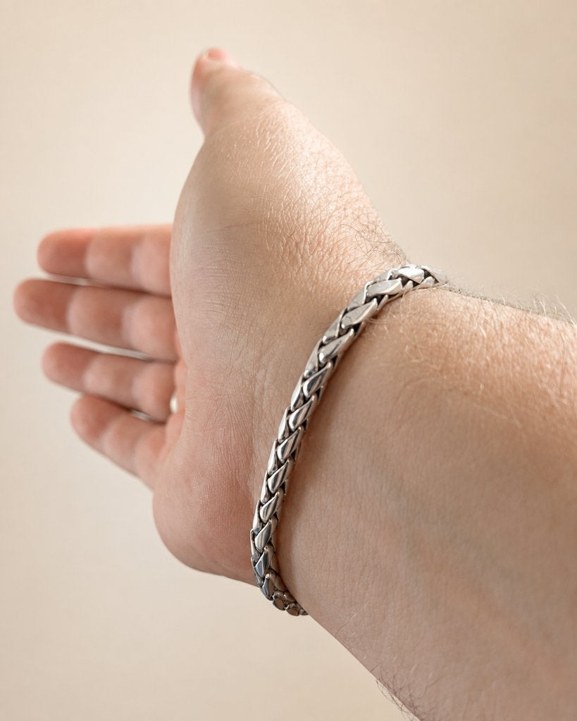 Buddha to Buddha zilveren armband 19,5 cm – 4 mm, Verzenden, Zo goed als nieuw, Zilver, Zilver