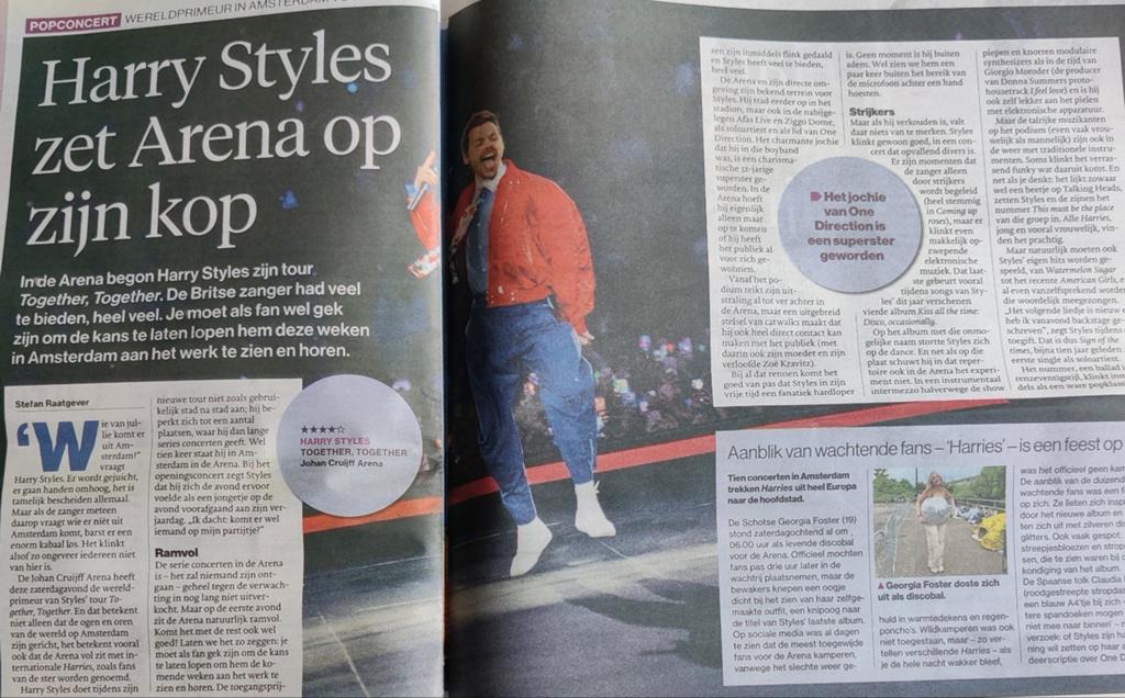 Harry Styles zet Arena op zijn kop. Krantenartikel, Ophalen of Verzenden, 1980 tot heden, Nederland, Knipsel(s)
