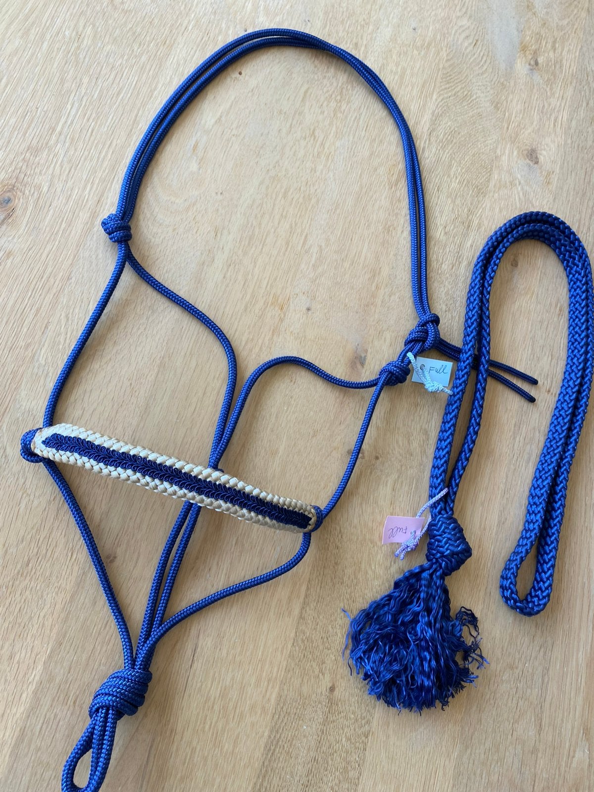 Nieuwe set: touwhalster + neckrope. FULL. Navyblauw beige, Ophalen of Verzenden, Zo goed als nieuw