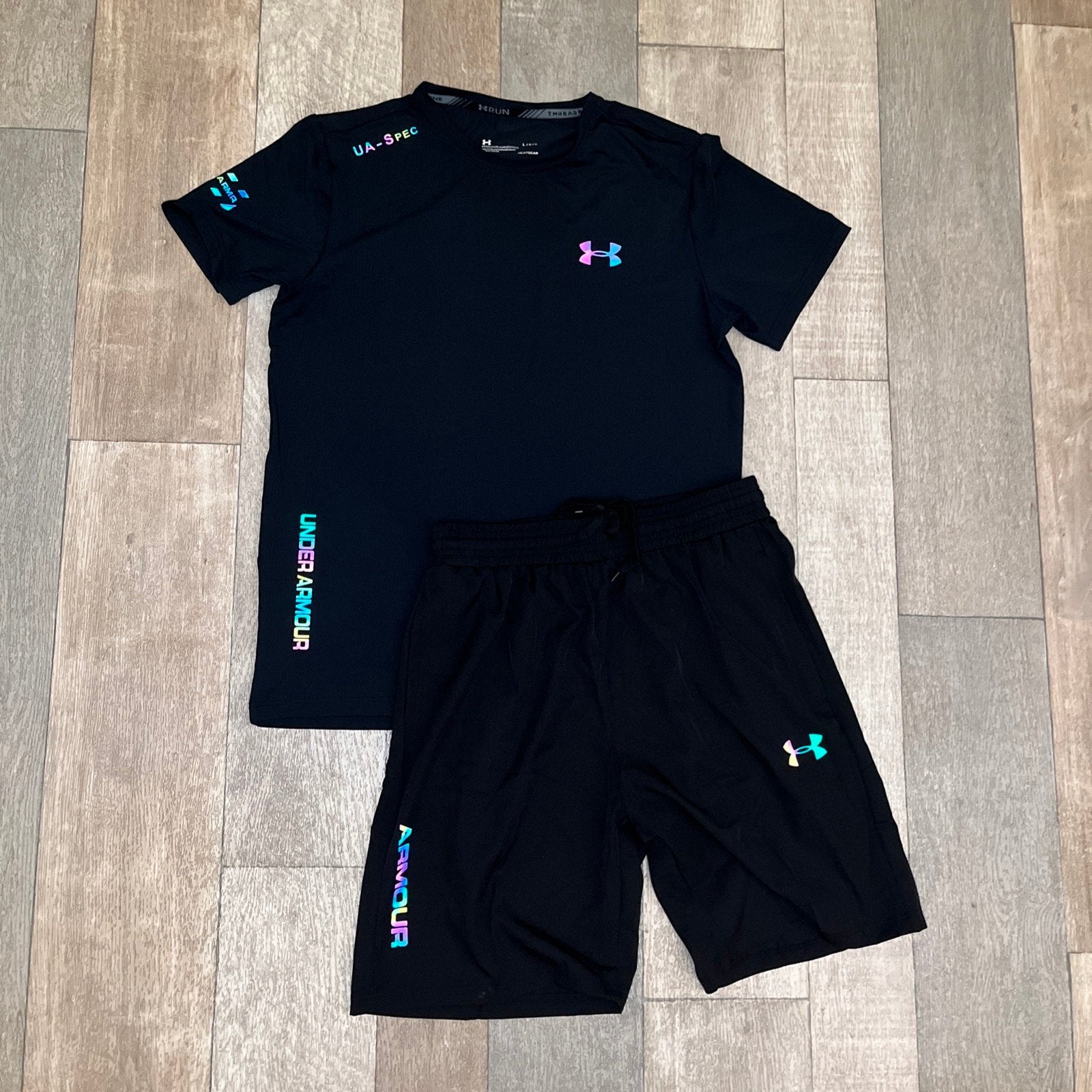 Under Armour Sportset Zwart Maat L, Kleding | Heren, Sportkleding, Maat 52/54 (L), Fitness, Verzenden, Zwart