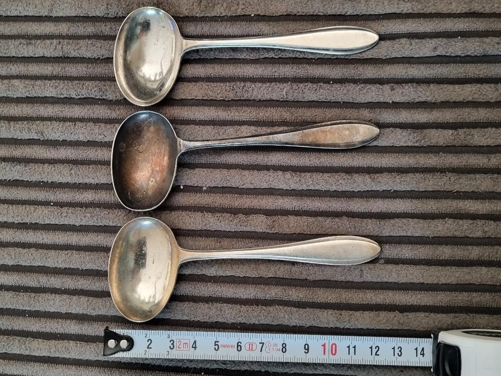 3 vintage verzilverde kinderlepels, Ophalen of Verzenden, Gebruikt, Zilver