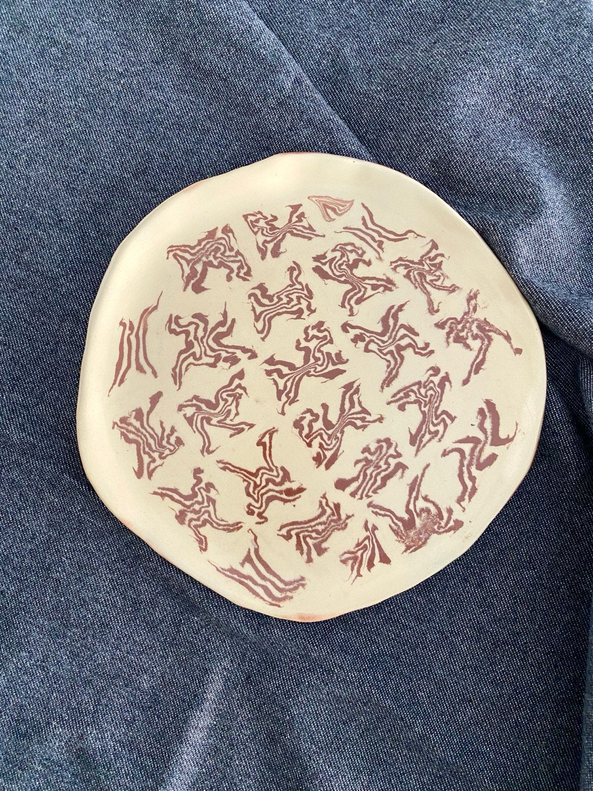 Handgemaakt Neriage Boordje - Uniek Keramiek Schoteltje 19cm, Hobby en Vrije tijd, Pottenbakken, Ophalen of Verzenden, Nieuw