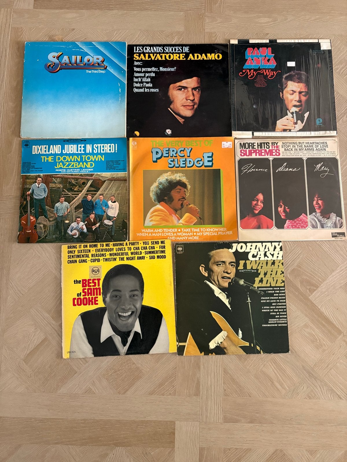 Diverse vinyl LP's: Adamo, Anka, Sledge, Cooke e.a., LP, Gebruikt, Pop, Ophalen of Verzenden
